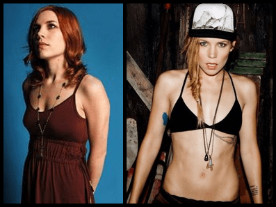 Holly Brook on the left, Skylar Grey on the right.