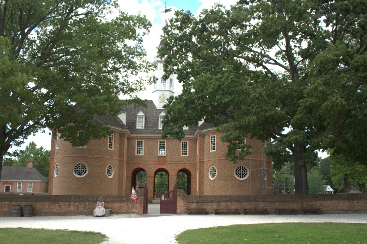 The Capitol building, the two halves of which held the Council of State (Lower House) and House of Burgesses (Upper House).